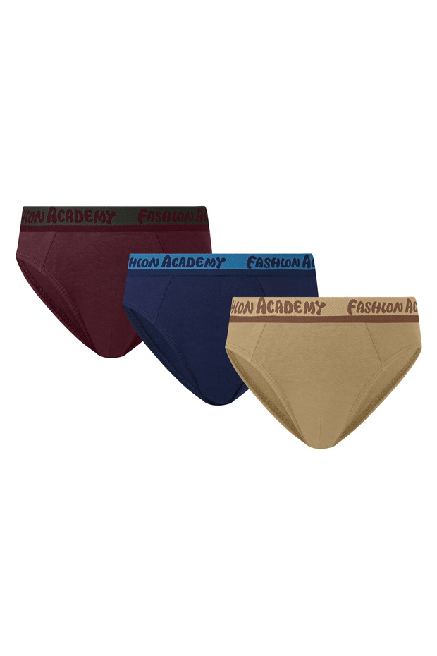 Boys Brief Color Outer Elastic 3 Pack