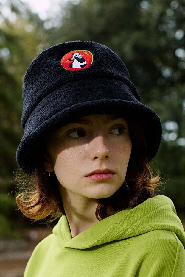 Panda Sherpa Şapka - Siyah - 2