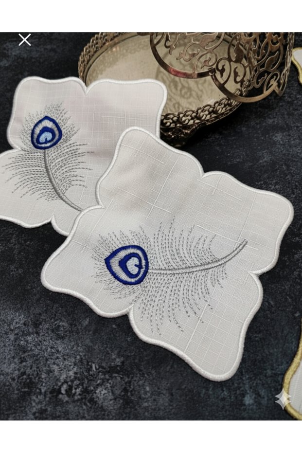 6 Pieces Linen Presentation Napkins Cocktail Napkins Stain-Resistant Fabric Linen Gardenia