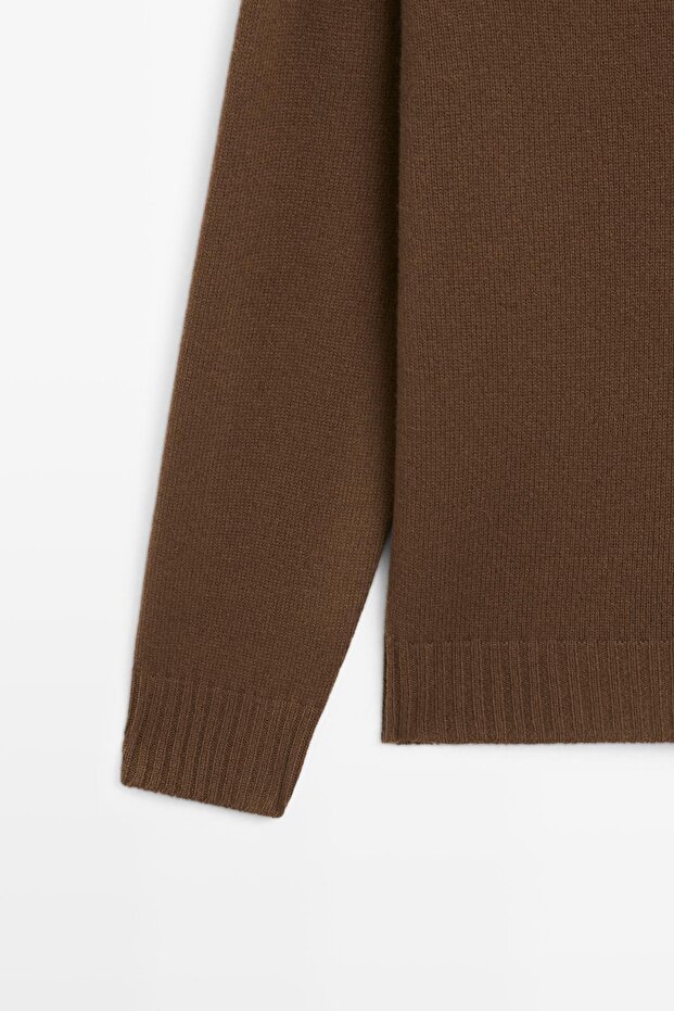 Yün karışımlı bisiklet yaka kazak - 7