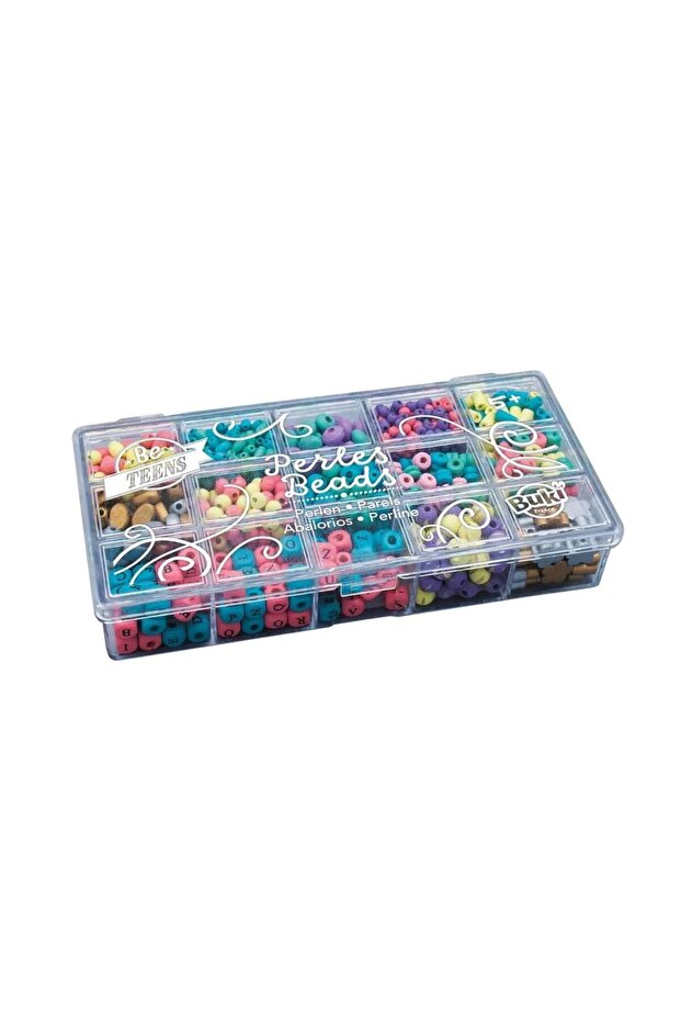Box of wooden beads – Colours