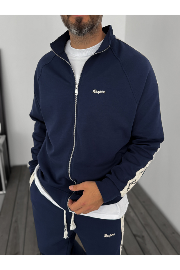 Lacivert Res Hasır Şeritli Sweatshirt RES-1008 - 5