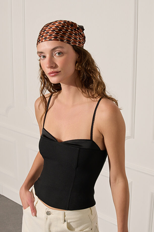 Askılı Kontrast Top - 2