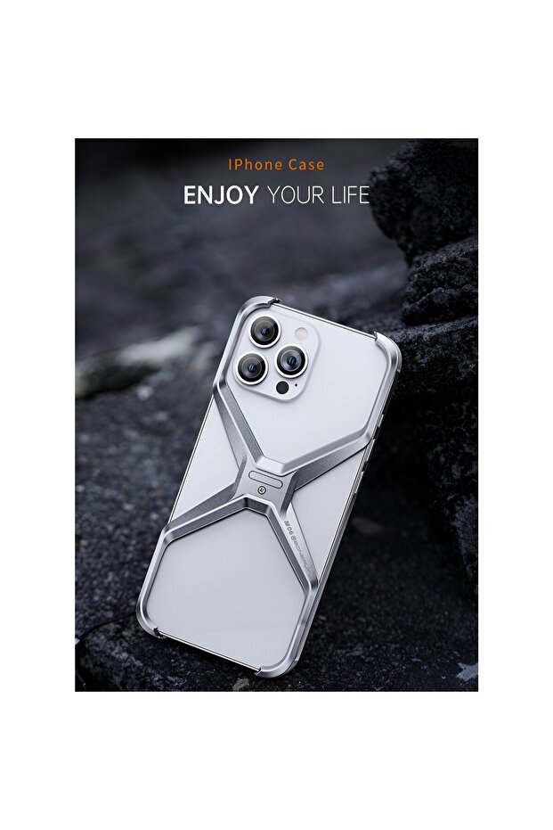 Armor X Case for iPhone 15, Flippy, Alloy, 2-Layer Edges, Grippy, Metallic Gray - 8