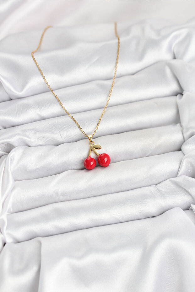 316L Steel Chain Gold Color Cherry Model Women's Necklace