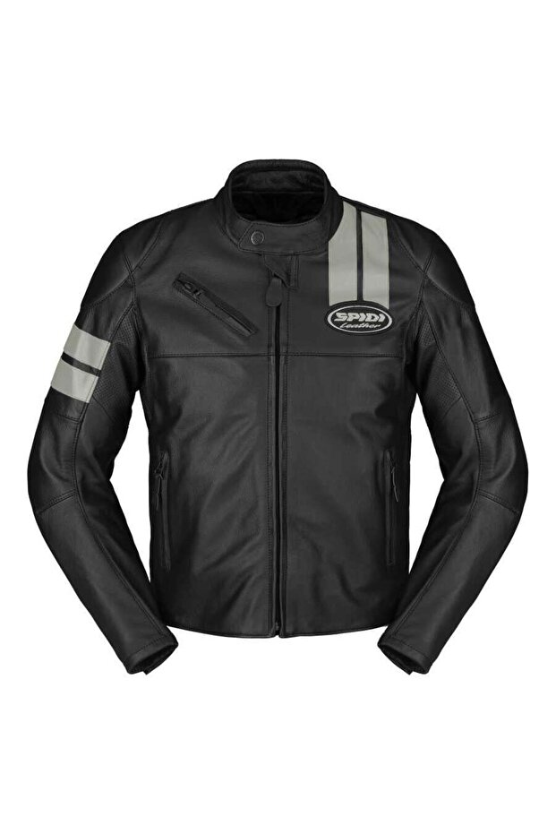 Roar Protected Leather Motorcycle Jacket Black