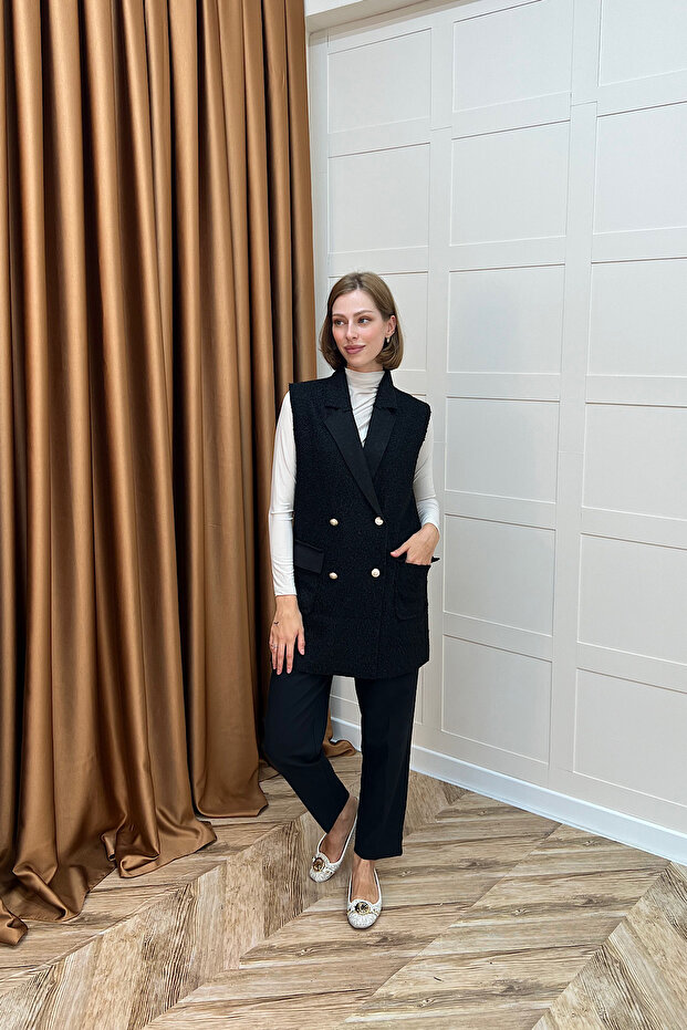 Maya Kısa Yelek Siyah - 3