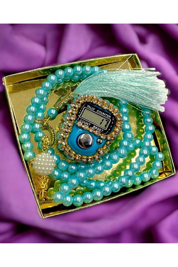 Gift Stone Zikirmatik and 99 Pearl Prayer Beads Set – Boxed Mevlid and Special Day Gift
