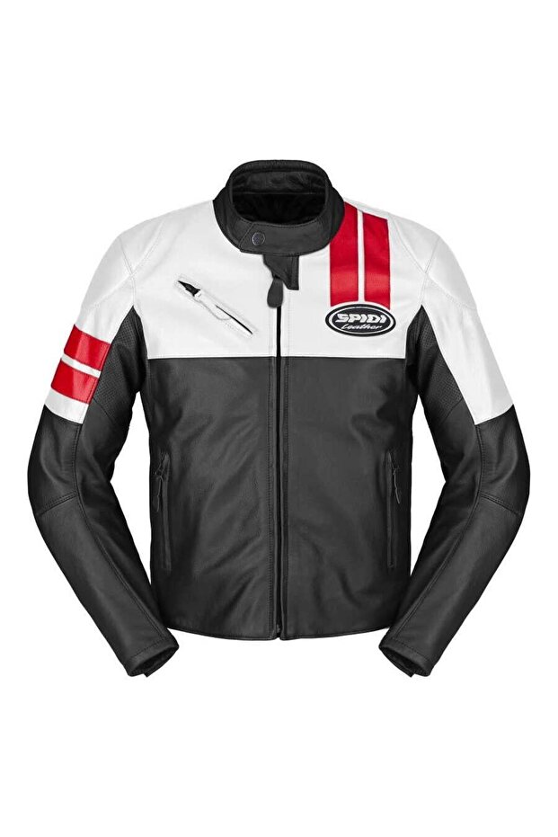 Roar Protected Leather Motorcycle Jacket White