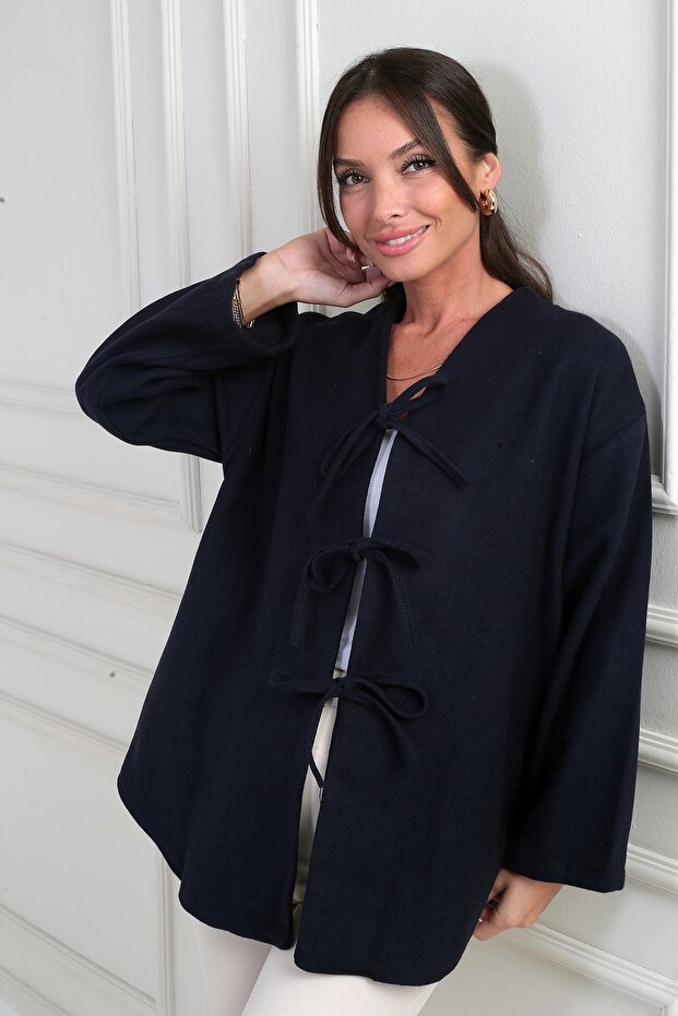 Women's Front Lace-Up 3 Thread Cashmere Cardigan