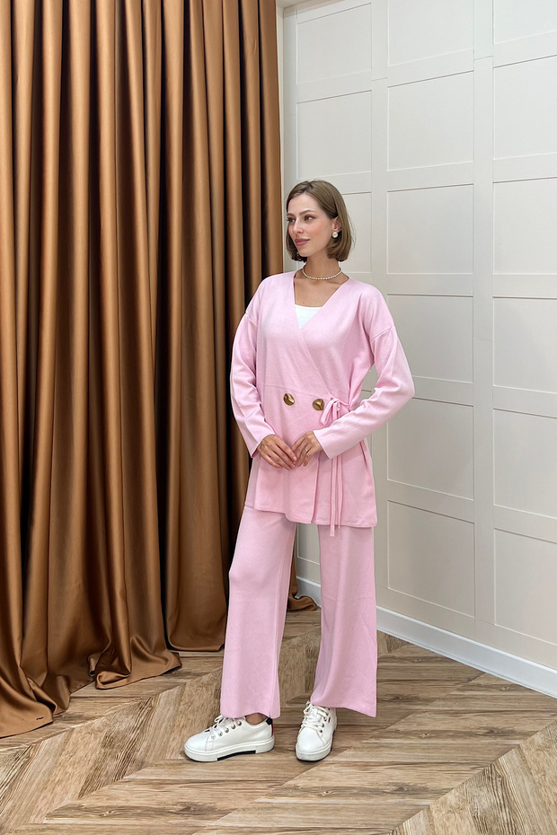 Lyon Merserize Triko Takım Pembe - 5