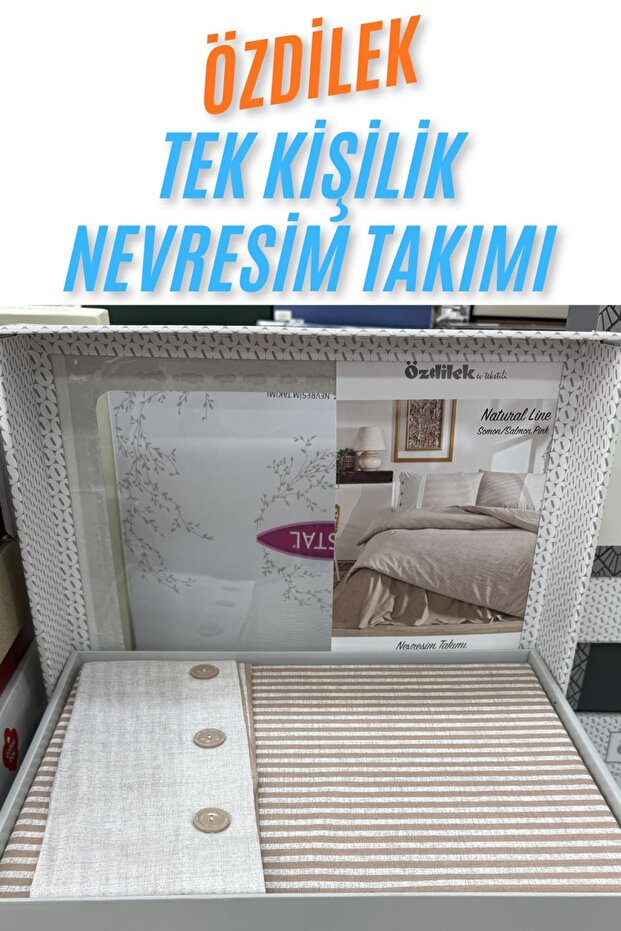 100% Cotton Single Duvet Cover Set (3 Pieces) Limited Stock - Striped Model