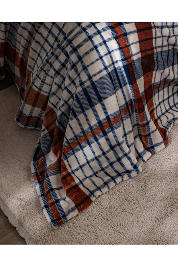 Fravonne Tek Kişilik Welsoft Baskılı Battaniye - Lacivert - 4