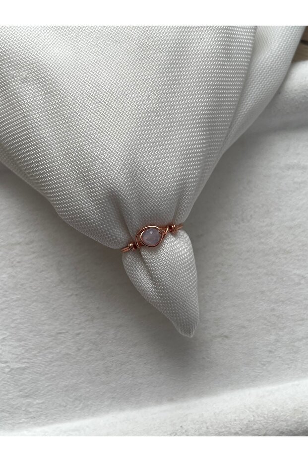 Minimal Tanzanite Stone Copper Color Wire Ring Handmade