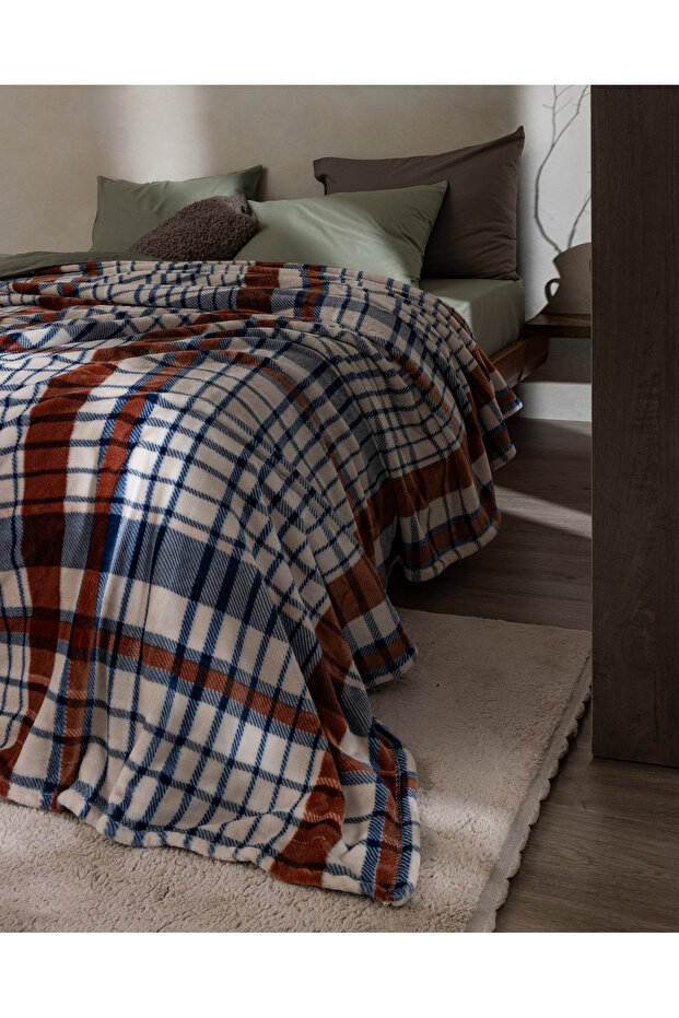 Fravonne Tek Kişilik Welsoft Baskılı Battaniye - Lacivert - 3