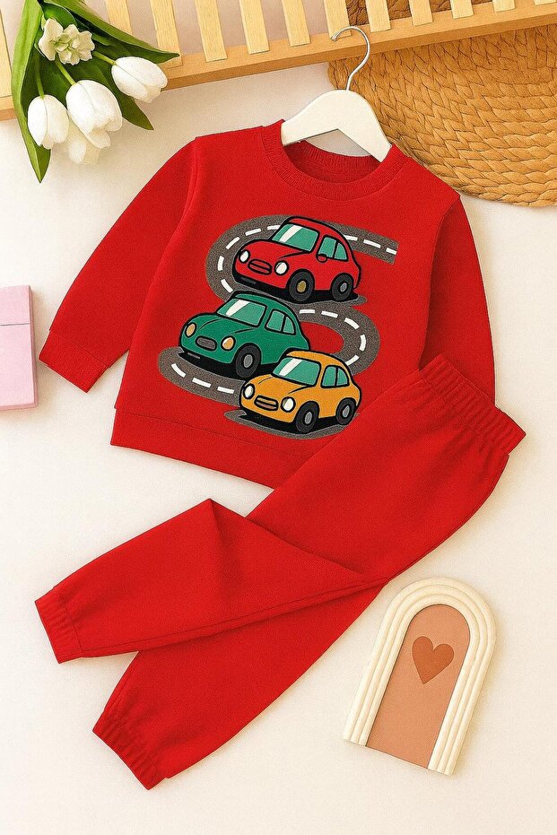 Car Printed Tracksuit Set 3 4 5 6 7 8 9 10 11 12 Years