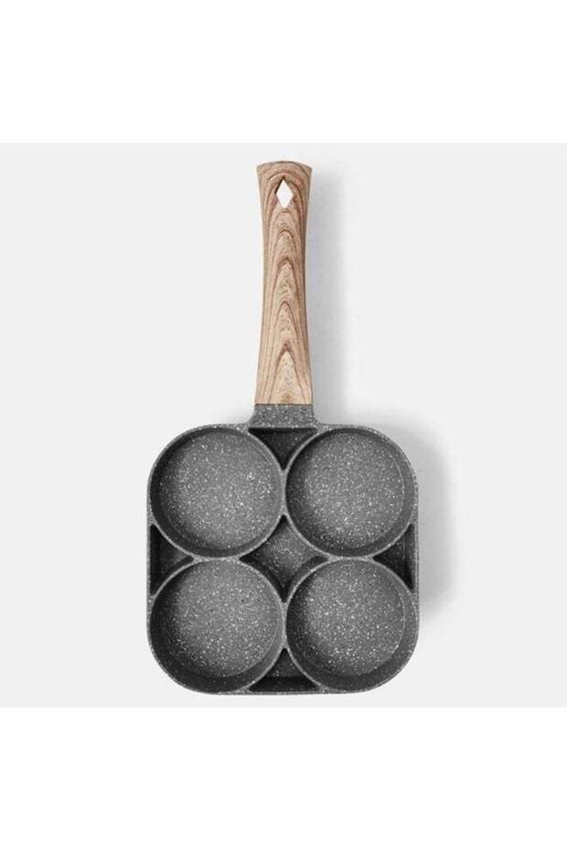 Multi egg Frying pan, Non-stick with 4 Holes, Fried Poached Egg Burger Steak Pan, Breakfast Skillet - 1