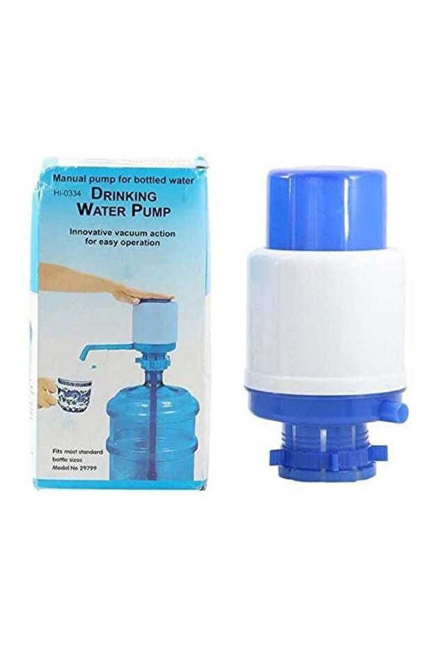 مضخة مياه شرب يدوية زرقاء - 1