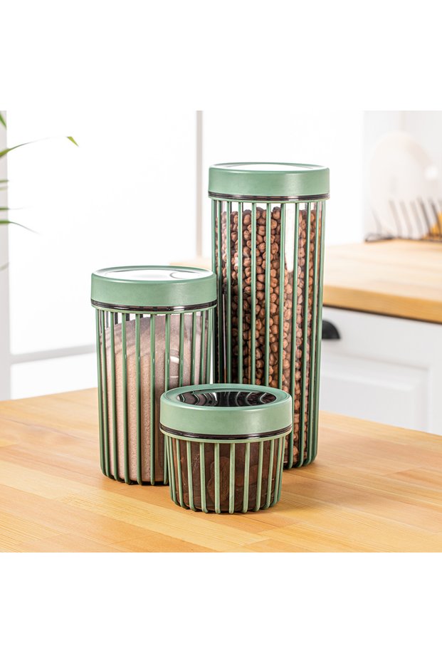 3-Piece Storage Container Set Qlux Bpa-Free Storage Container 3 Sizes Tea Sugar Legumes Decorative Food Container