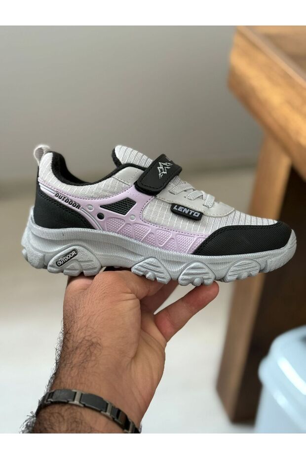 Children's Unisex Sole Water Repellent Fabric Velcro Trekking Outdoor Sports Shoes – Non-Slip Flexible Sole