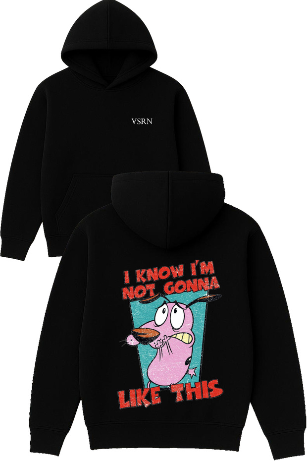 I Know I'M Not Design Printed Oversized Black Hooded Sweatshirt