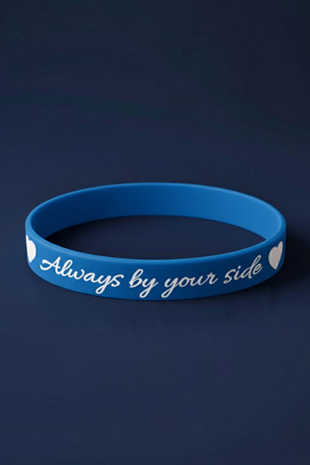 Women Men Silicone Bracelet Always by Your Side Written Flexible Bracelet - Gift