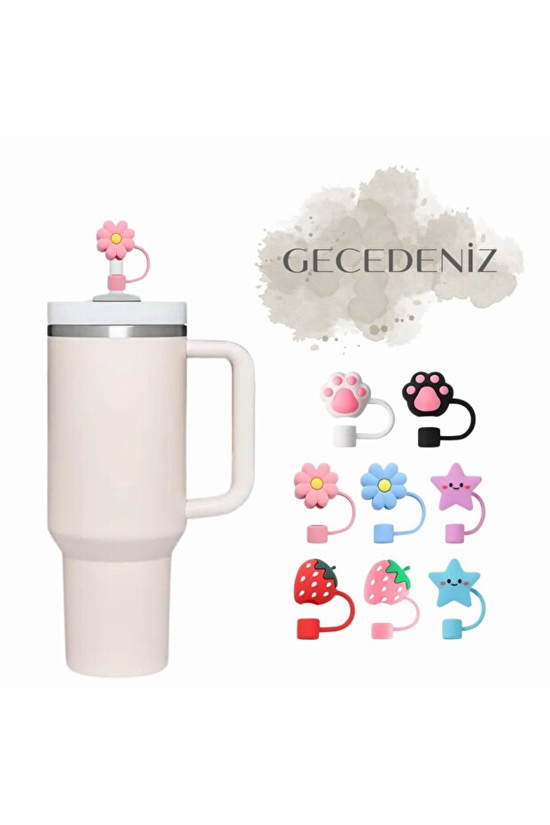 Pipette Stopper Quencher Thermos Compatible Pink Flower