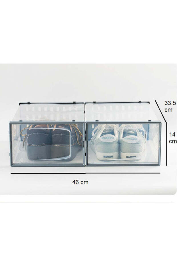 Stackable shoe storage box, transparent, ventilated, breathable - 7