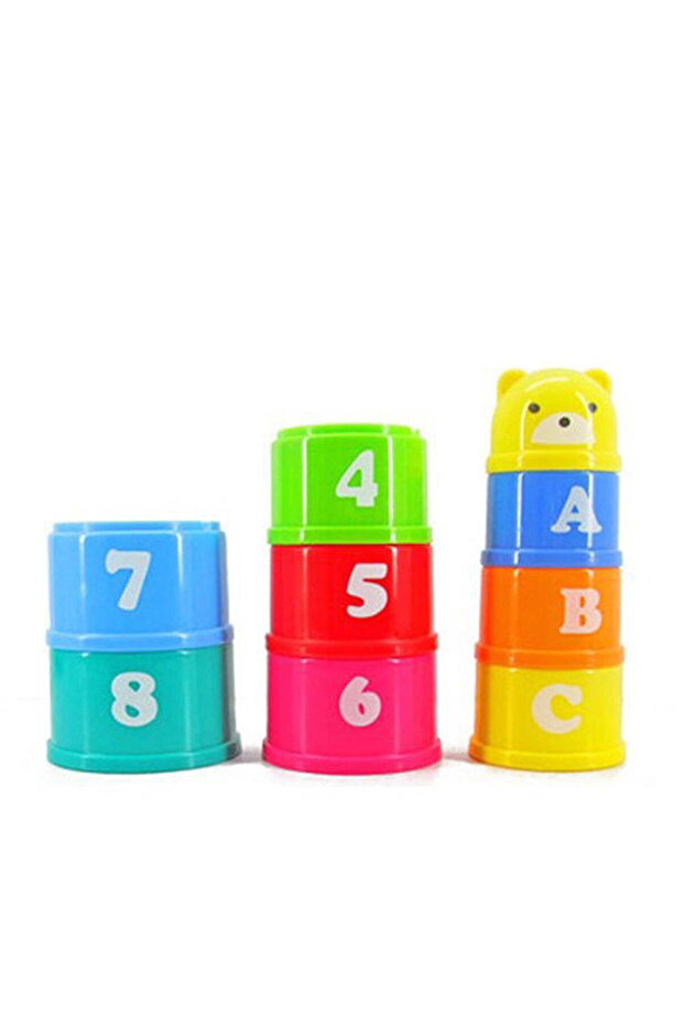 Stacking cubes, colored cubes, cube tower, building set with numbers and letters - 4