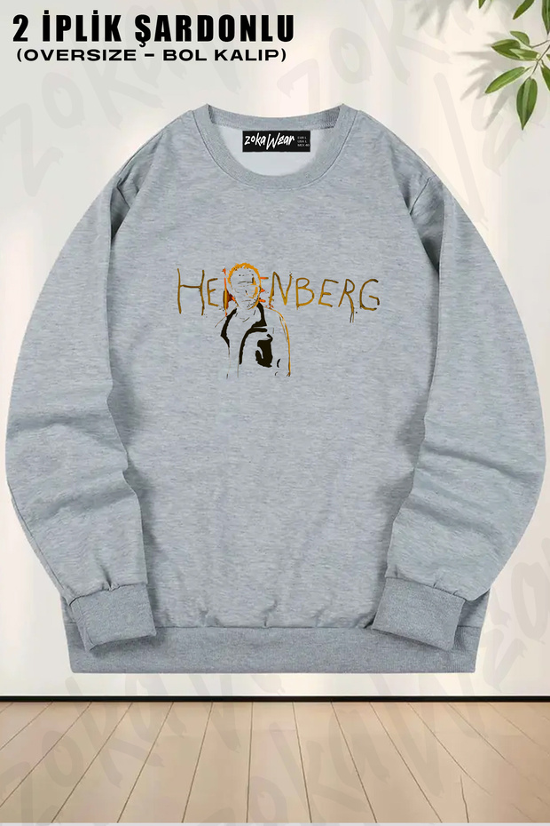 Unisex Loose Fit Breaking Bad Heisenberg Printed Design Oversized Crew Neck Sweatshirt