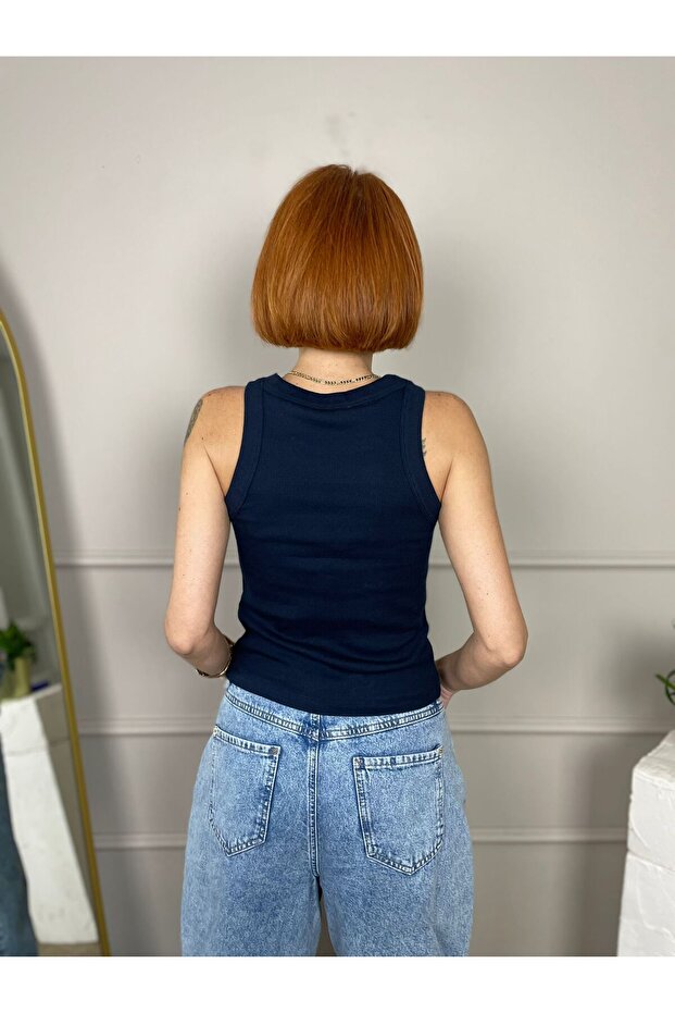 Halter Neck Ribbed Crop Undershirt - 3