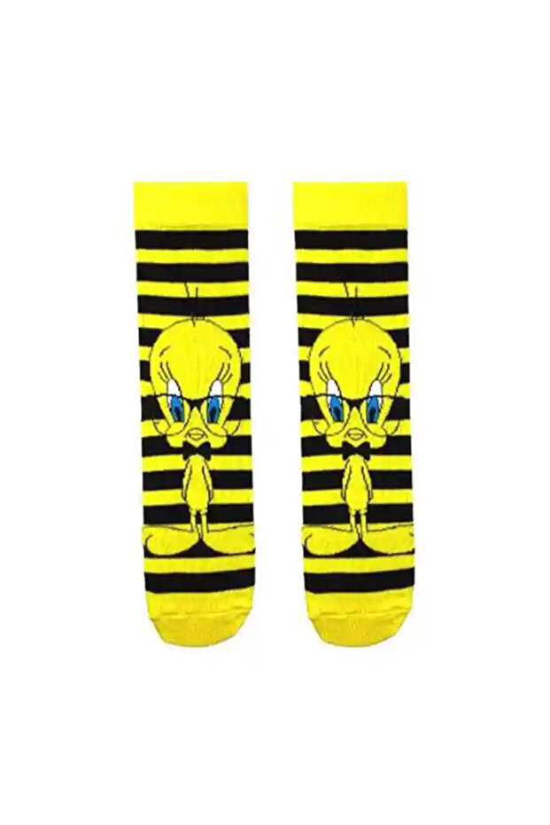 Tweety Black Striped Socks