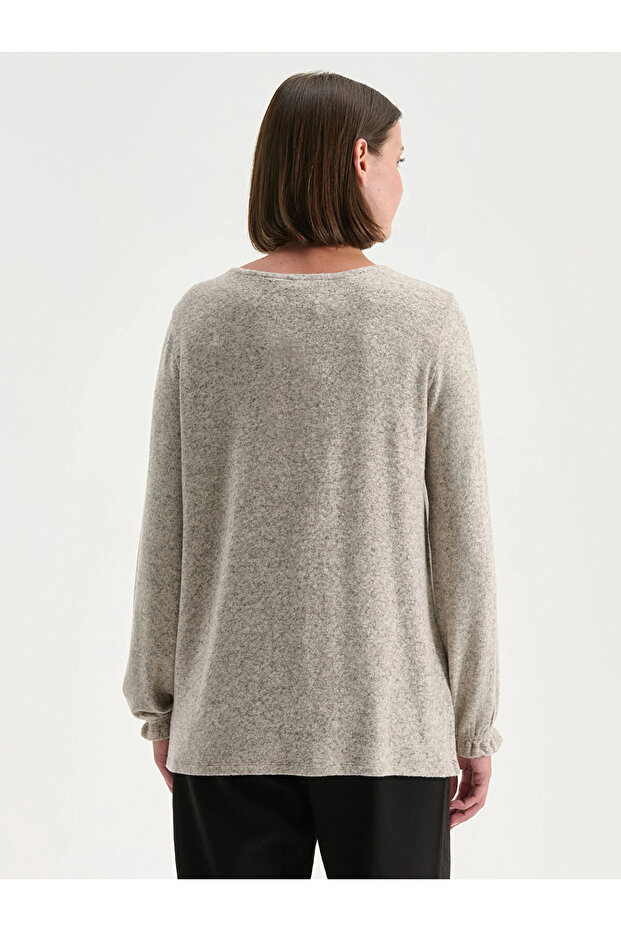 LCW Grace Bej Bisiklet Yaka Bluz - 7