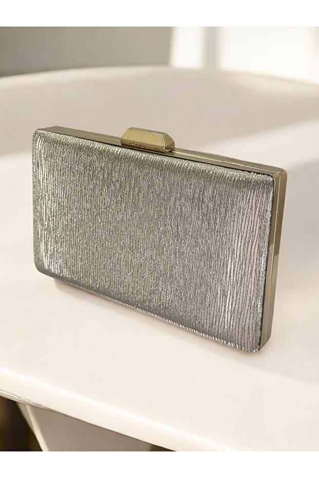 Gold Laser Striped Patterned Evening Dress Bag Night Wedding Engagement Graduation Portfolio