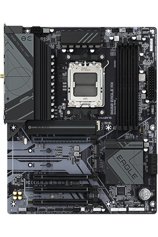 B650 EAGLE AX AM5 ATX DDR5 Motherboard (Wi-Fi 6E, PCIe 5.0, Triple M.2, USB 3.2 Gen2x2) - 2