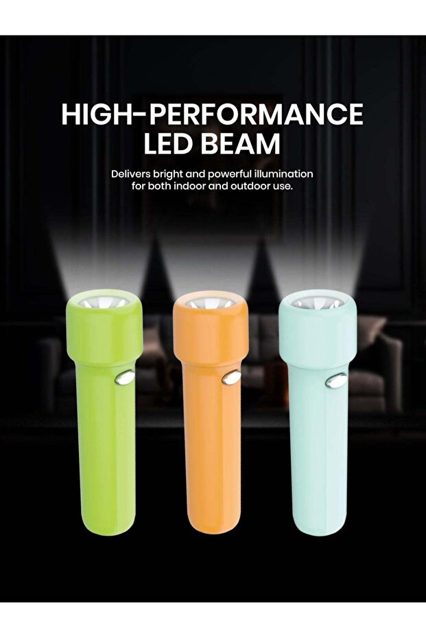 Pocket-Size Rechargeable LED Flashlight – 1W, Type-C, 1500 mAh, 17h Runtime (Blue/Green/Oran