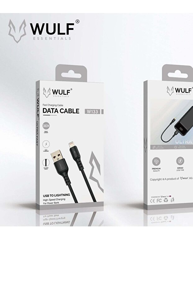 كابل شحن ونقل بيانات سريع W133 من USB إلى Lightning بطول 30 سم - 1