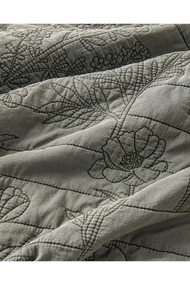 Belle Bloom Tek Kişilik Yatak Örtüsü Takımı 160x220 cm Yeşil - 4