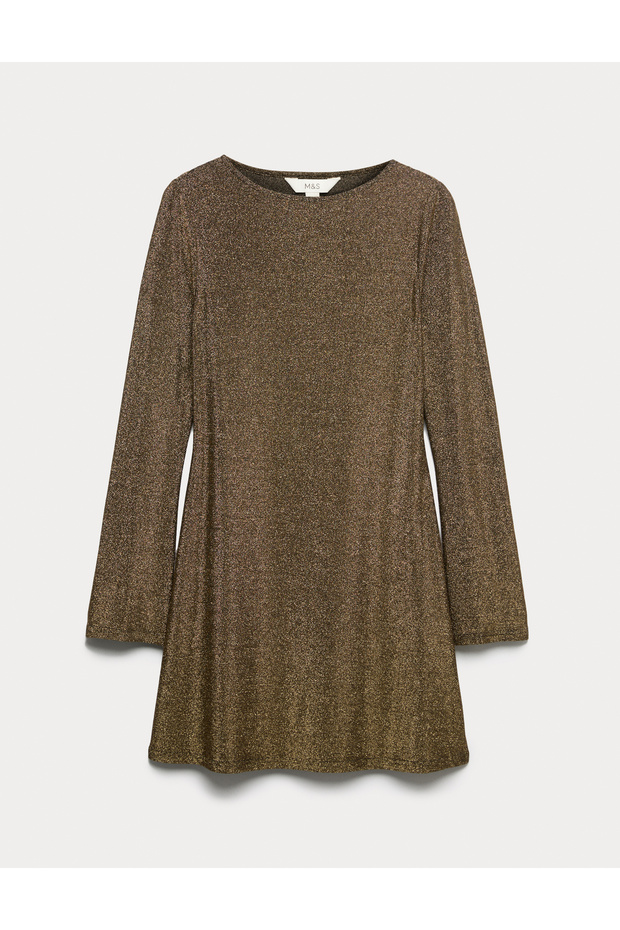 Parıltılı Mini Elbise - 5