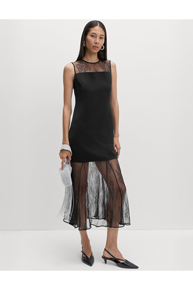 Püskül Detaylı Midi Elbise - 1