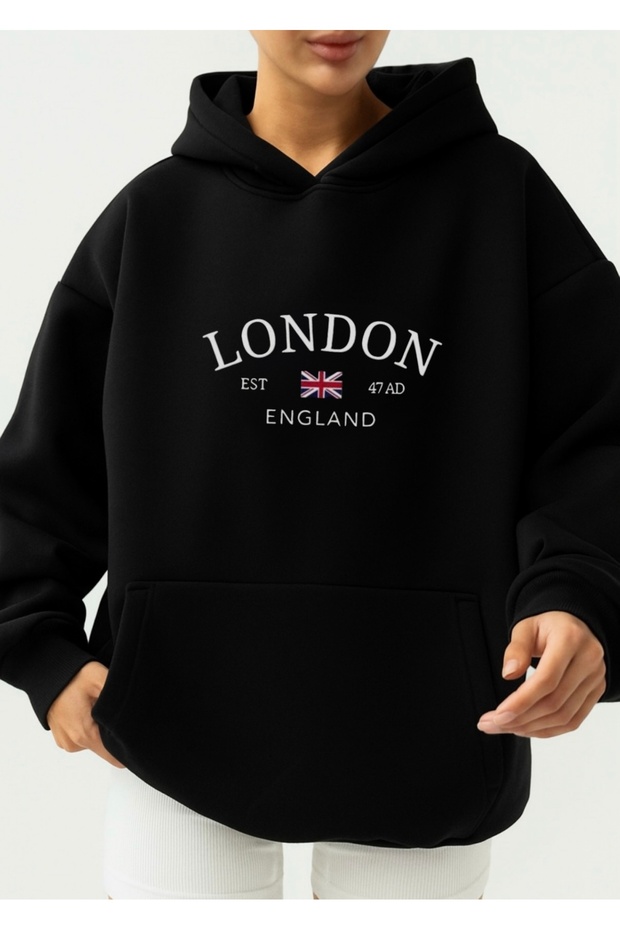 London Printed Oversized Unisex Women/Men Hoodie Sweatshirt