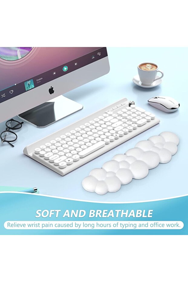 Memory Foam Wrist Rest and Mouse Pad Set - 2 Pieces, Cloud Memory Cotton, One Size - 3