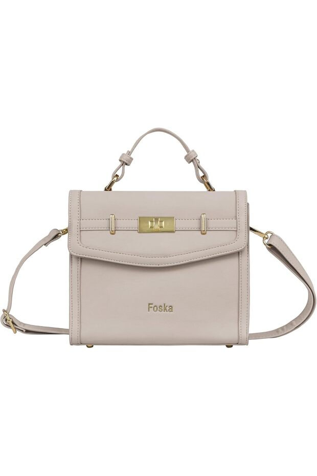 Women's Shoulder Bag - High-Grade PU Leather Handbag with Gold Accents