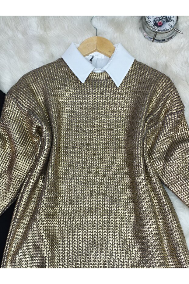 Varak baskılı triko kazak - 4