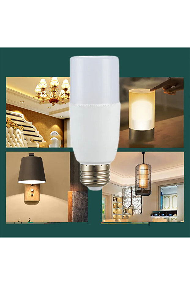 مصباح LED أسطواني أبيض دافئ بمقبس E27، ضوء ابيض دافئ، 12 وات
