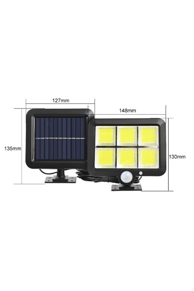 Solar LED Lamp 120 COB, Flippy, 6 Grids, Light and Motion Sensor, Cable Length 4.8m, White Light - 5