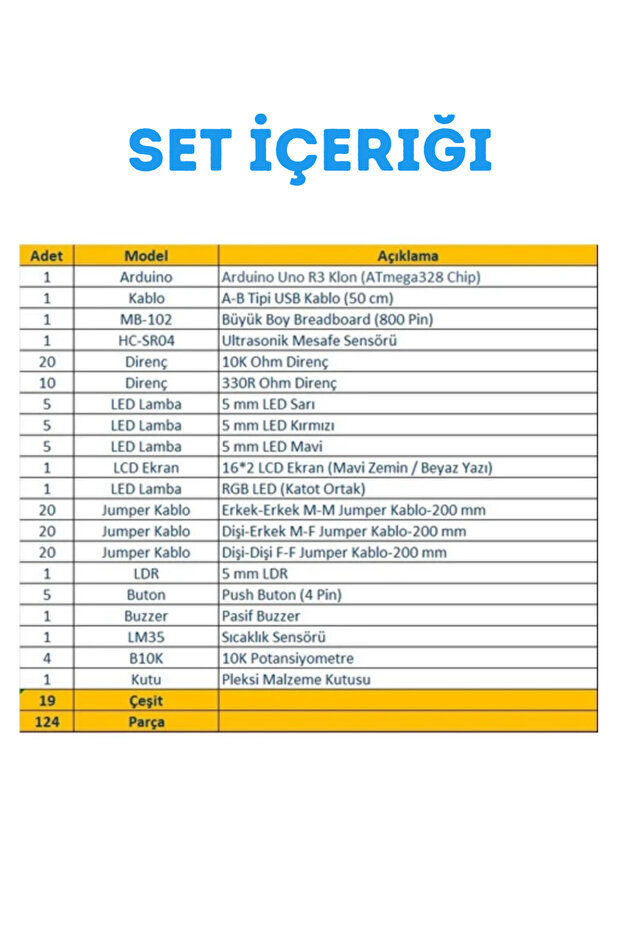 124 Parça Uno R3 Robotik Kodlama Uygulamaları Süper Başlangıç Proje Eğitim Seti - 6