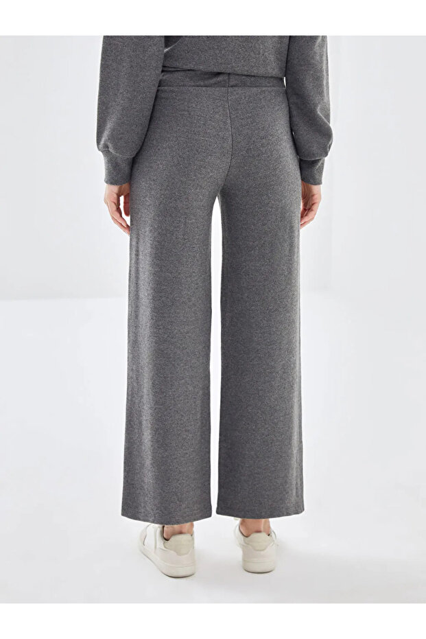 LCW Modest Gri Beli Lastikli Geniş Paça Kadın Pantolon - 3
