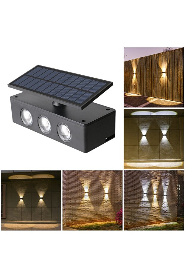 Flippy Bidirectional Solar LED Lamp, 6 LEDs, Adjustable Panel, 16x6.5 cm, Multicolor - 3