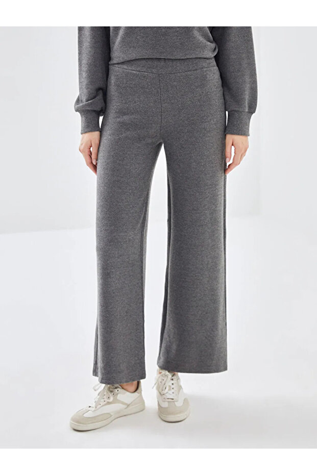 LCW Modest Gri Beli Lastikli Geniş Paça Kadın Pantolon - 2
